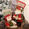 thumbnail image 3 of Dserfhy 18" Christmas Stocking 3D Plush Santa Snowman Reindeer Design Hanging Burlap Stocking for Farmhouse Holiday Decor, 3 of 8