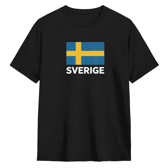 Sverige Sweden Flag Vintage Graphic Tee for Men and Women, Fun Beach Cotton Short Sleeves T-Shirt