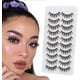 thumbnail image 1 of 10 pares de pestañas postizas 3D naturales, pestañas postizas grandes, suaves y gruesas, pestañas postizas reutilizables 100 % hechas a mano, espectaculares, 1 of 5
