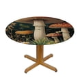 thumbnail image 3 of Patifu Mushrooms Flowers Forest Round Tablecloth with Elastic Edge, Stain-Resistant and Washable, Ideal for Indoor and Outdoor Use, Home Decor 31"-35, 3 of 8