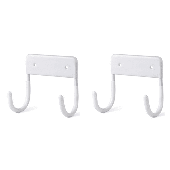 2X Ironing Board Hanger, Hook, Wall Mounted Holder, (Matte White)