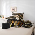 thumbnail image 4 of YST 7 Piece Abstract Queen Comforter Set, Watercolor Artwork Marble Bedding Set, Gold Metallic Stripe, Queen, 4 of 4