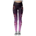 thumbnail image 4 of Gyexs Christmas Leggings for Women Plus Size Funny Xmas Graphic High Waist Leggings Soft Comfy Ankle Length Pajama Pants A08 Purple & M, 4 of 5