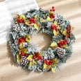thumbnail image 5 of 15.7 Inch Snow Flocked Christmas Wreath for Front Door, Artificial Winter Wreath with Pinecones & Berries for Outdoor Indoor Wall Window Xmas Holiday and New Year Decorations, 5 of 6