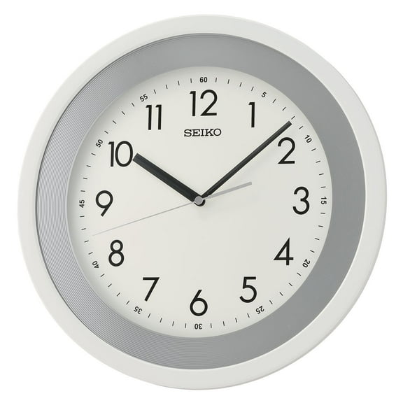 Seiko 14" Disco Wall Clock, White, Traditional Analog Quartz