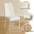thumbnail image 3 of Dining Table Set for 4, Cream Style MDF Dining Table Set with 4 White PU Chairs, Metal Support Legs, Anti-slip Bottom Foot, for Kitchen, Dining Room, 3 of 7