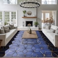 thumbnail image 5 of Blue Geometric Area Rug 6x9 Washable Rug Non Slip Ombre Modern Abstract Art Large Area Rug Soft Stainresistant Indoor Floor Carpet for Living Room Bedroom Home Office Dining Room Nursery, 5 of 7