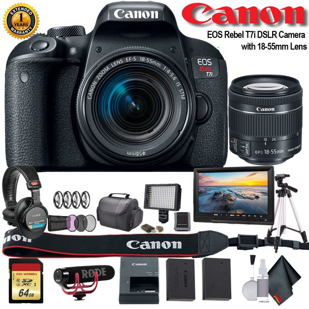 Canon EOS Rebel T7i DSLR Camera with 1855mm Lens (Intl Model) W/ Bag