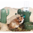 thumbnail image 2 of Botella de agua a prueba de fugas de cactus, tazón de cerámica para alimentos, soporte universal para botellas de agua, soporte para conejos, hámsteres, cobayas y otros animales pequeños., 2 of 5