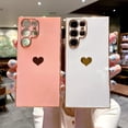 thumbnail image 3 of Case for Samsung Galaxy S22 Ultra [2022], Love Heart Design Cover Case for Women, Luxury Electroplated Bumper Case, Camera Protection, Soft TPU Phone Cover, 6.8 Inch - Pink, 3 of 11