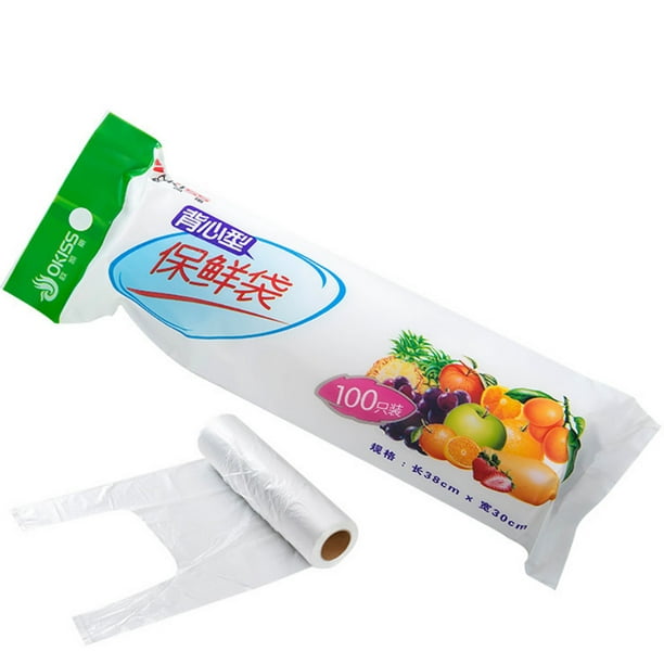 Vest-type Fresh-keeping bag Thick Roll Disposable Plastic Bag For Household Use - 0 ...