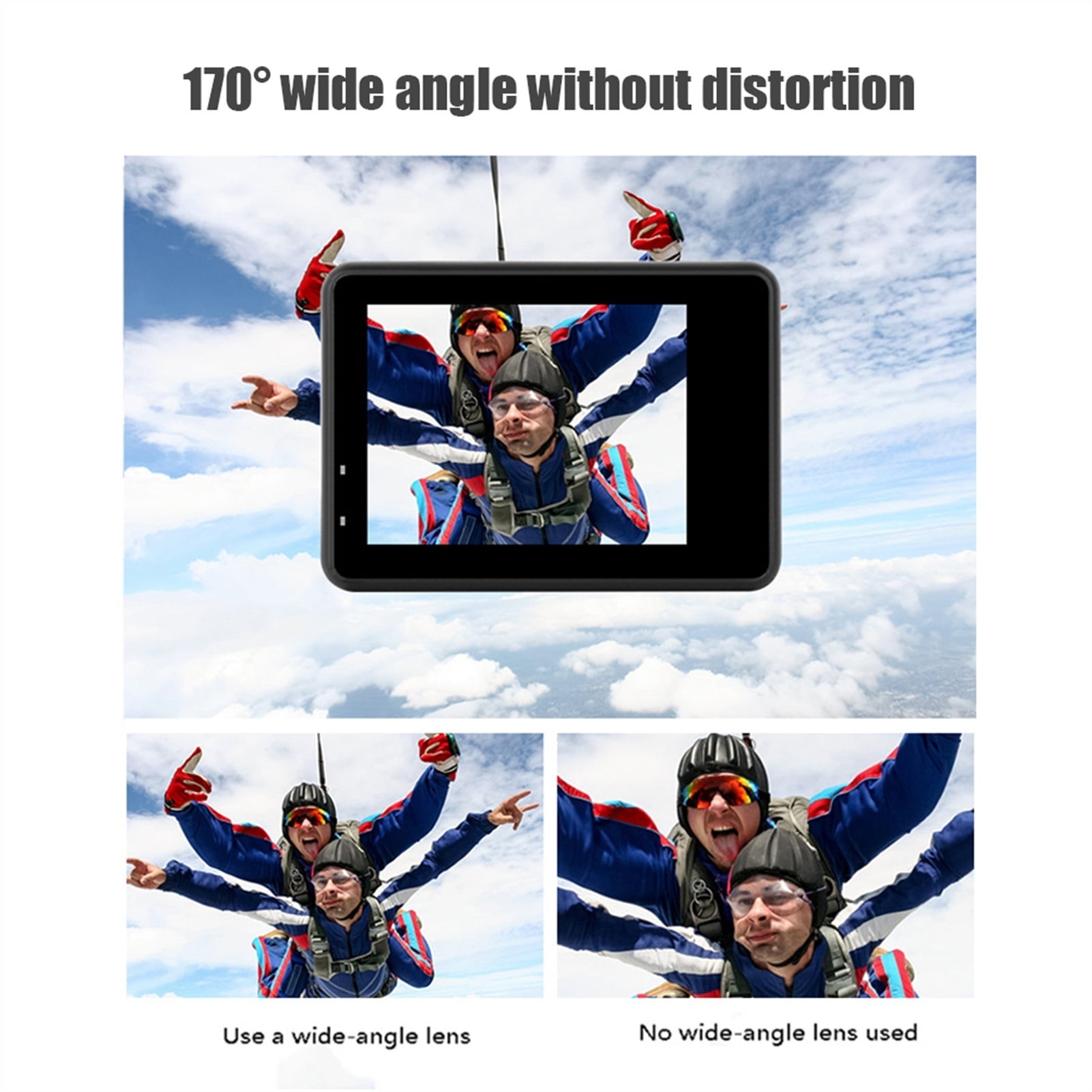 Professional EIS Action Camera 4K, 60fps 24MP WiFi 2.0'', Dual Touch LCD Screen Waterproof Camera, 4X Zoom Video Recorder Sport Cameras ,Easy to Use