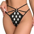thumbnail image 2 of Giant White And Dark Grey Polka Dot Pattern Open Type Women's Panties Crotch Opening G-strings Thongs Lingeries Underwear, 2 of 7