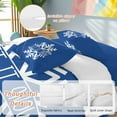 thumbnail image 2 of Hello Winter Bedding Duvet Cover Set Full Size 4 Pieces Snowflake Dark Blue Soft Twill Plush Quilt Cover, Include 1 Duvet Cover 1 Flat Sheet And 2 Pillow, 2 of 7