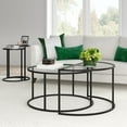 thumbnail image 3 of Evelyn&Zoe Luna Round & Demilune Nested Coffee Table in Satin Nickel, 3 of 9
