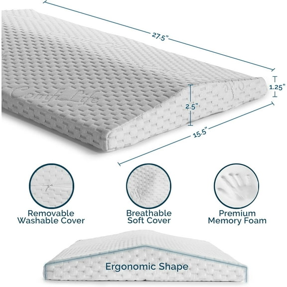 Lumbar Support Pillow for Sleeping - White, Standard