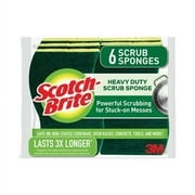 Heavy-Duty Scrub Sponge, 4.5 X 2.7, 0.6" Thick, Yellow/green, 6/pack | Bundle of 2 Packs