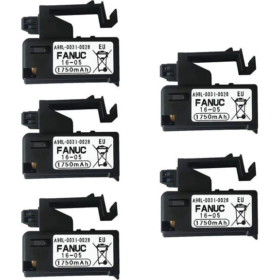 5 PCS 3V 1750mAh A98L-0031-0028 PLC Battery Lithium Replacement for FANUC A02B-0309-K102 Part NO A98L-0031-0028 CNC Machine Controler Battery
