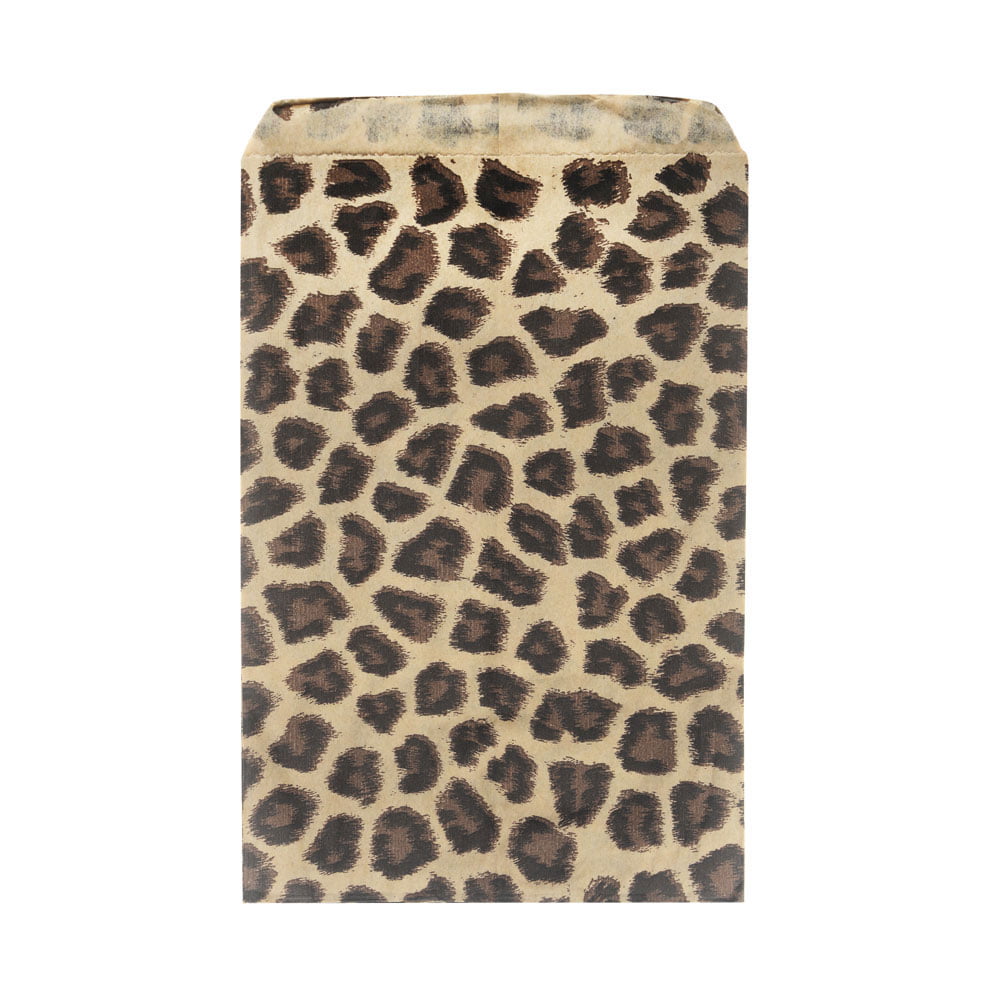 Package of 100 Gift Bags Leopard Print 6x 4