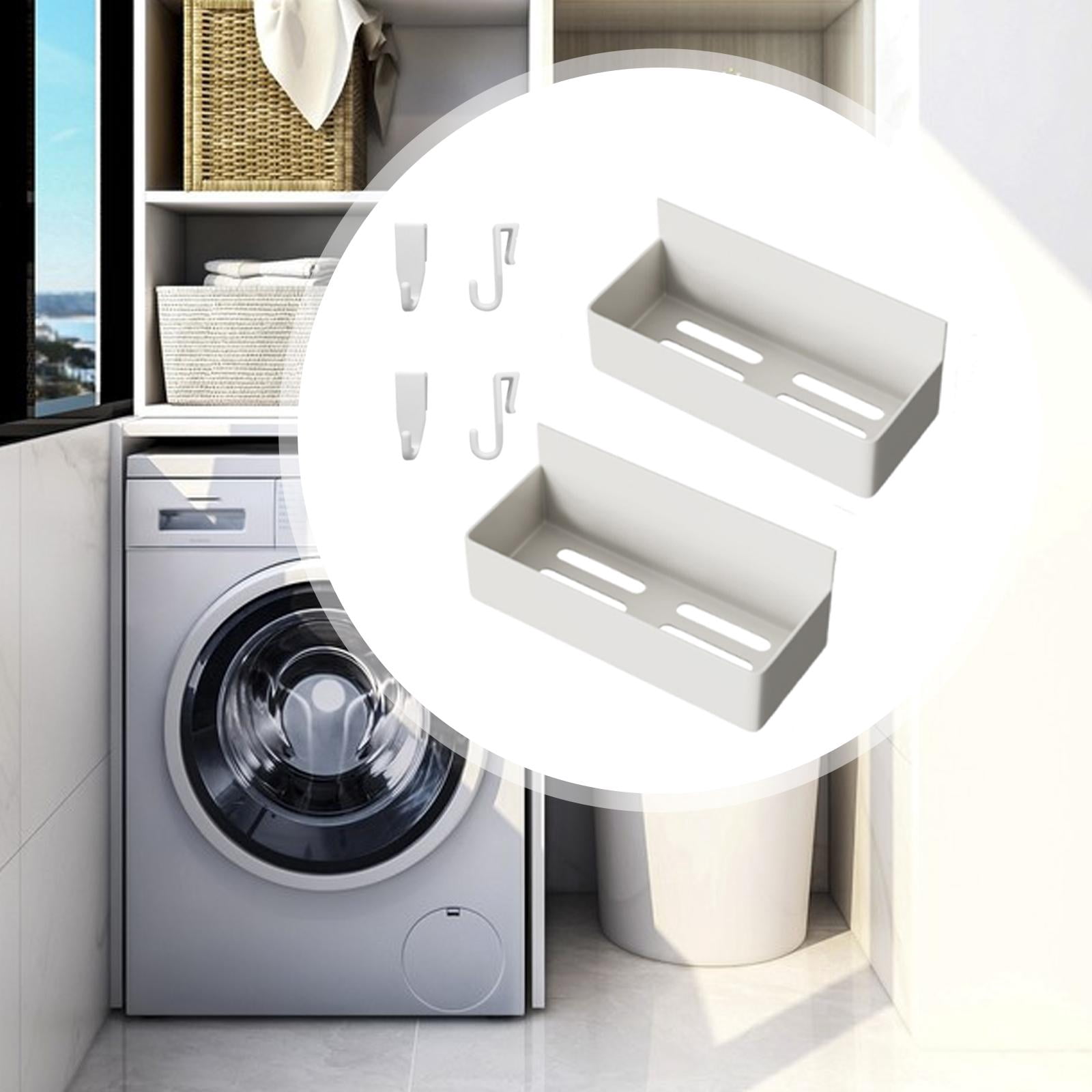Nishiyuenyi 2 Pieces Magnetic Refrigerator Spice Rack Fridge Side Storage Shelf for Home White