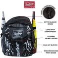 thumbnail image 5 of Rawlings  SAVAGE Backpack Equipment Bag  T-Ball / Baseball / Softball  Black, 5 of 8
