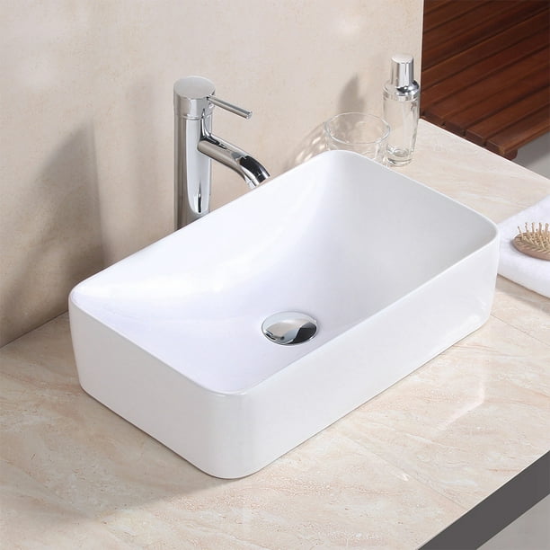 HERCHR Wash Basin, Modern Rectangular Shape Bathroom Sink High-grade ...