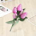 thumbnail image 2 of Simulation Flower 1 Branch Create Vitality Never Fade Beautiful 6 Heads Artificial Tulips DIY Wedding Bride Bouquet, 2 of 5