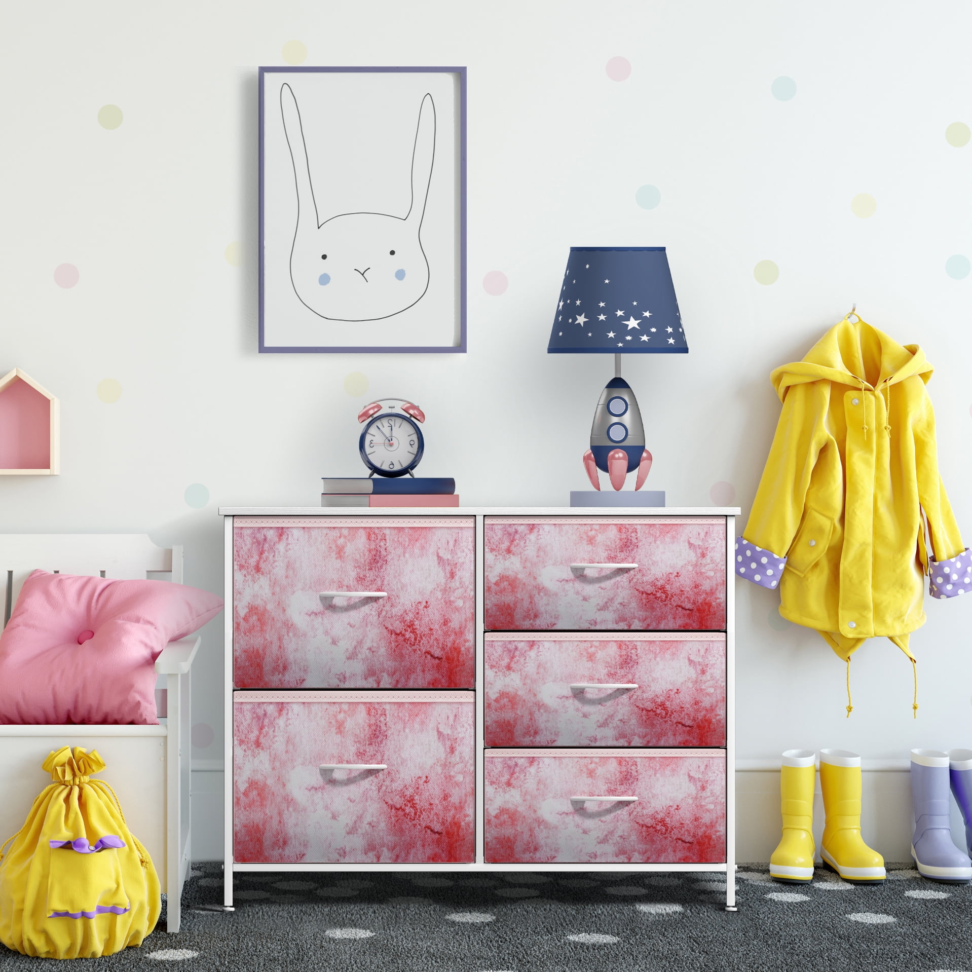 Pink kids dresser deals