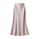 thumbnail image 1 of Falda de satén de cintura alta para mujer - Vestido elegante con cremallera y corte en A - Poliéster - M-XL, 1 of 2