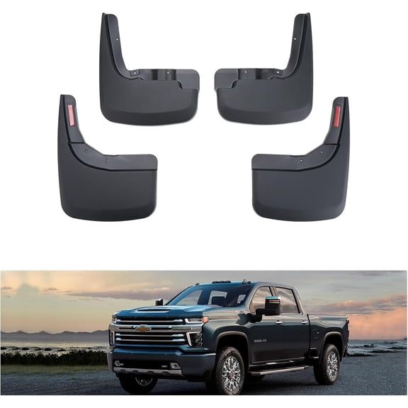 Mud Flaps for 2019-2026 Chevy Silverado 1500 (Not Fits ZR2/LT Trail Boss/Custom Trail Boss), Heavy Duty Mud Guards, Front & Rear Splash Guards, Non-Drilling, 4 Pcs Set