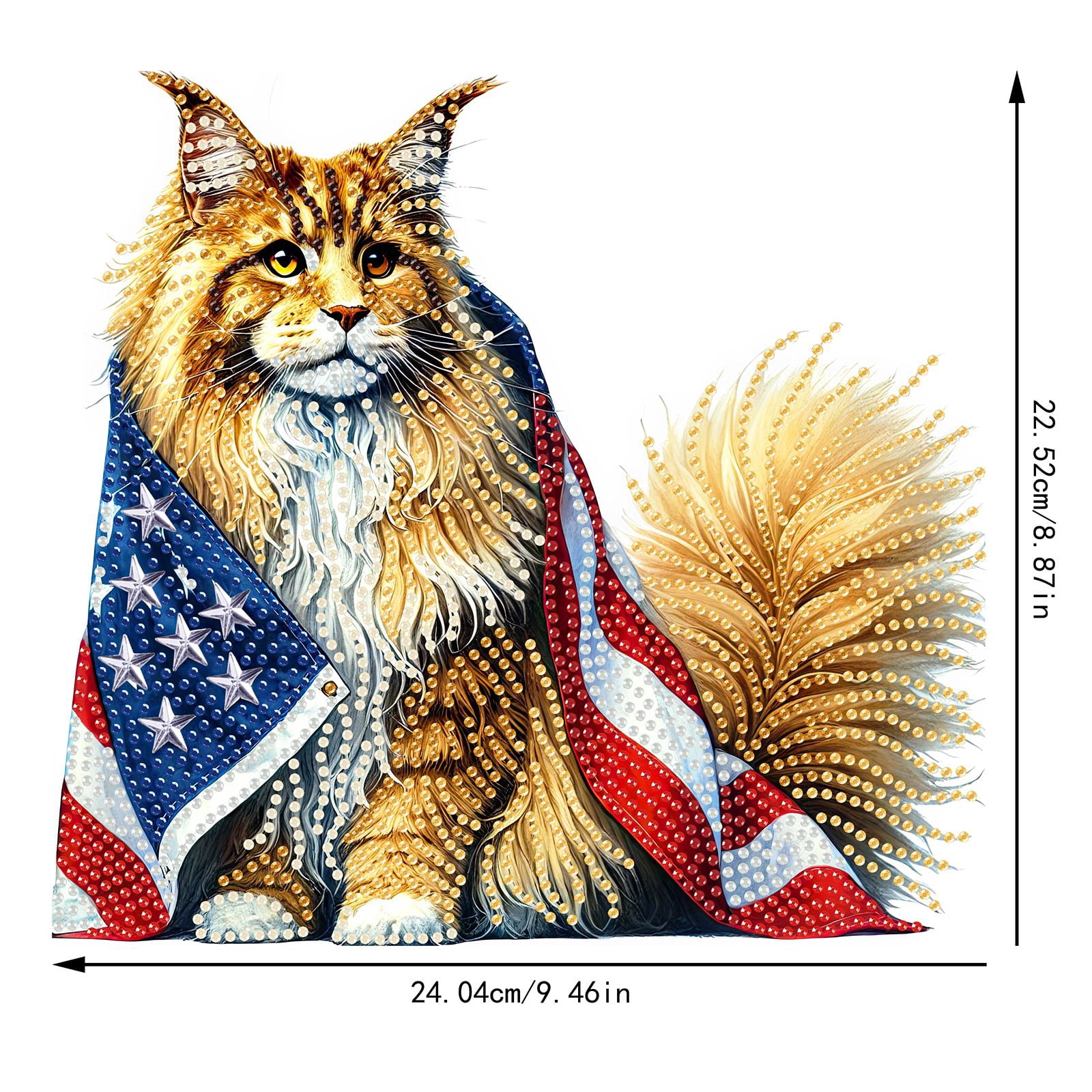 FLOPESN DIY Diamond Art Painting American Independence Day Creative，9.84*9.84in Animal Design,Add Festive Atmosphere Home Desktop Decorations