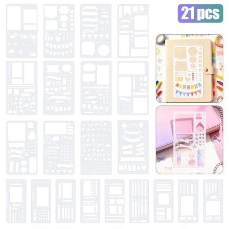 21pcs Reusable Stencils for Painting, EEEkit 2 Size Stencil Set for Painting on Card Making