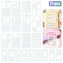 21pcs Reusable Stencils for Painting, EEEkit 2 Size Stencil Set for Painting on Card Making