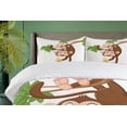 thumbnail image 4 of Ambesonne Cartoon Duvet Cover Set, Monkey with Banana Tree, 2-Calking, Chocolate White, 4 of 7