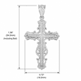 thumbnail image 3 of 10k White Gold Latin Fancy Cross Pendant / Necklace (20 Inches), 3 of 3
