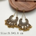thumbnail image 3 of Bollywood Jhumka Jhumki Indian Earrings for Women Vintage Mexico Gypsy Stetament Chandelier Style Ethnic Dangle Earring Tassel Bell Drop Bohemian Fashion Gift Christmas Oxidized Jewelry, 3 of 13