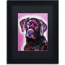 Trademark Fine Art "Black Lab" Canvas Art by Dean Russo, Black Matte, Black Frame