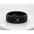 thumbnail image 4 of Mens Black Tungsten Carbide Wedding Band with 0.07ctw Black Diamond - Brushed Comfort Fit Tungsten Anniversary Ring -#658BDs8.5, 4 of 4