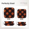 thumbnail image 3 of Multi-Size Leather Tray Four Corners Four Button Design Anti-Scratch Waterproof Convenient Cleaning Convenient Storage Argyle Plaid Darkorange_2 Small, 3 of 8