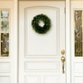 thumbnail image 5 of Pure Garden Boxwood Wreath - 12 inch Round Artificial Greenery Indoor Outdoor, 5 of 8