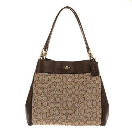 Coach New Bags - BRAND NEW WOMEN'S COACH (F27579) OUTLINE SIGNATURE LEXY LEATHER SHOULDER HANDBAG (Khaki Brown)