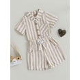 thumbnail image 3 of Bagilaanoe 2pcs Toddler Baby Boys Short Pants Set Striped Short Sleeve Shirts Tops + Shorts 6M 12M 18M 24M 3T Kids Casual Summer Outfits, 3 of 8
