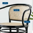 thumbnail image 3 of Side Dining Chair, Set of 2, Black, Wood, Modern Contemporary Farmhouse Coastal, Kitchen Room Cafe Bistro Restaurant Hospitality, 3 of 10