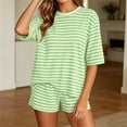 thumbnail image 6 of Lopecy-Sta Two Piece Sets for Women Loose Fit Short Sleeve Crew Neck Top and Relaxed Shorts Casual Loungewear Outfits for Daily Wear Vacation, 6 of 8