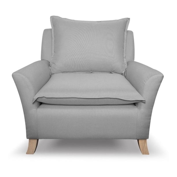 Sillón Victoria Sofamatch Tela Quantum Patas Natural gris