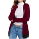 thumbnail image 2 of Sudadera con capucha para mujer, bolsillos empalmados, manga larga, vendaje en la espalda, con cordones, cremallera, sudaderas con capucha, abrigo Fridja  po159, 2 of 6
