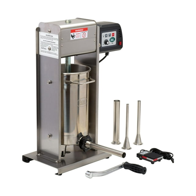 LEMstainless steel Embutidora Eléctrica de Salchichas Motorizada de 20 Lb Plateada
