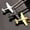 1 Silver+1 Gold+1 Black, variant on Polished Gold Black Stainless Steel Mens Airplane Model Pendant Necklace Chain