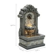thumbnail image 3 of LuxenHome 27" H Gray Resin Mosaic Wall Freestanding Outdoor Water Fountain with Lights, 3 of 7
