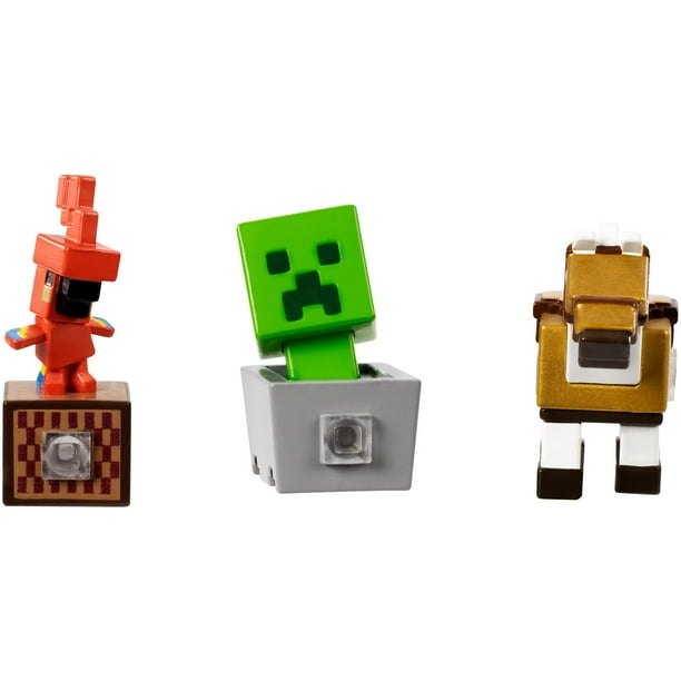Minecraft Build A Mini 3 Pack Dancing Parrot Creeper And Horse In Diamond Armor Walmart Com Walmart Com